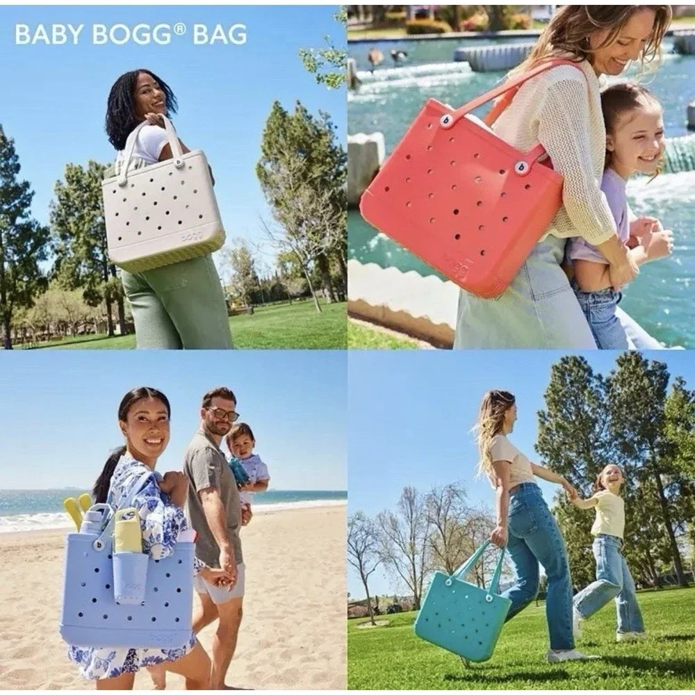 Bogg Bag Baby Tote Blue Skies EVA Beach Pool Bag Lightweight Waterproof